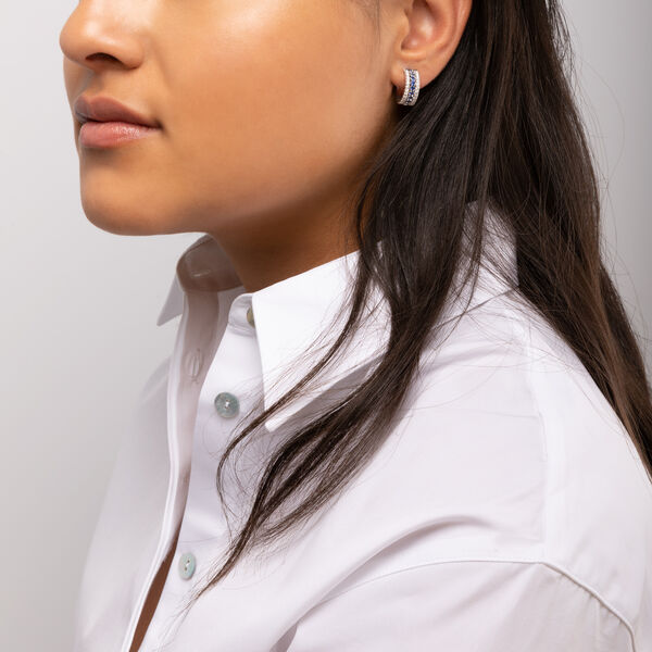 Boucles d'oreilles en saphirs et diamants