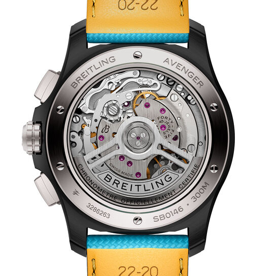 Breitling SB0146101L1X1 Avenger Night Mission B01 Automatic Chronograph 42 mm Titanium and Ceramic back image number 3