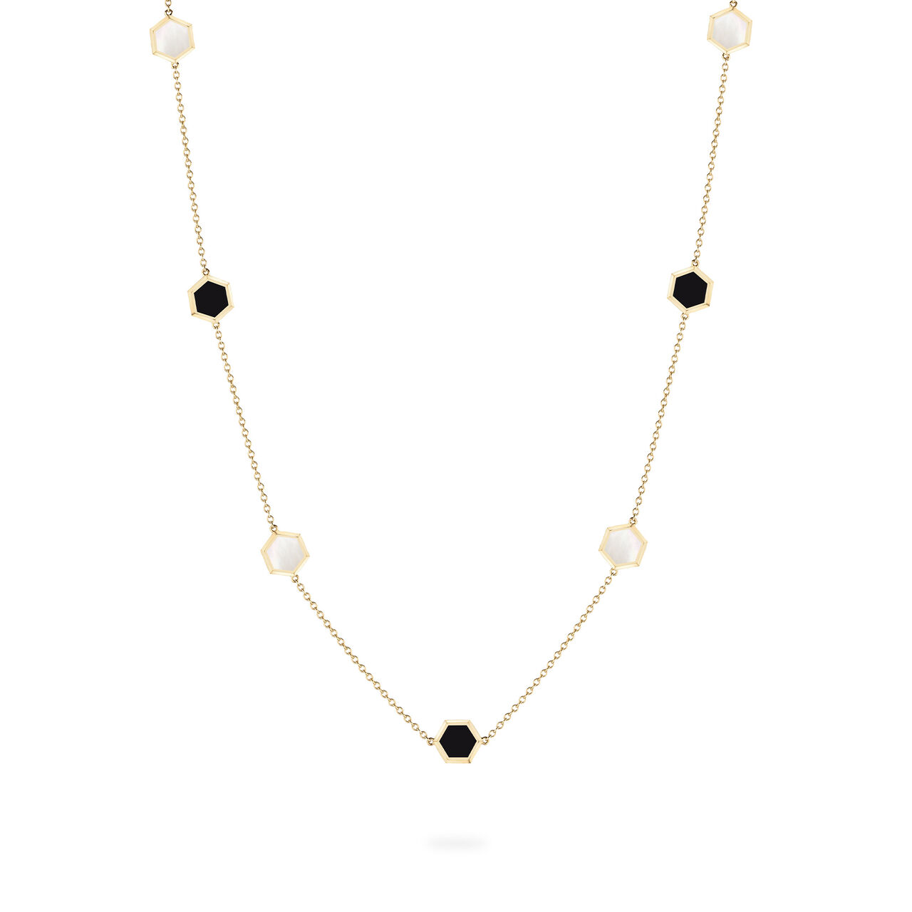 Birks Bee Chic Mother-of-Pearl and Onyx Necklace 450018616159 image number 0