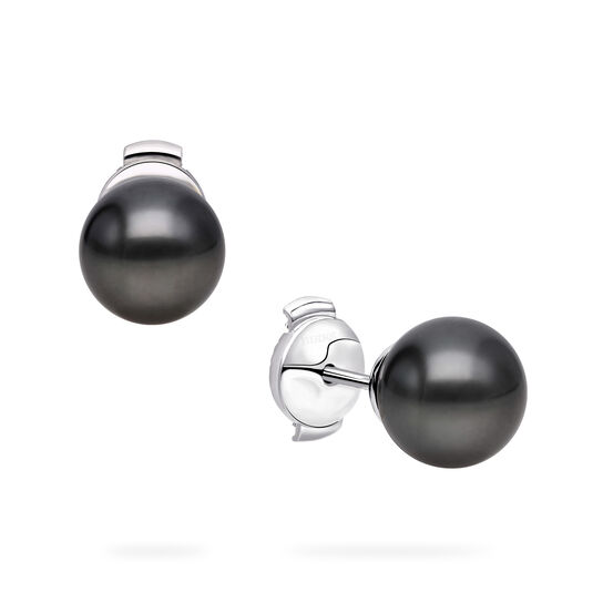 Birks Pearls Boucles d'oreilles en perles de Tahiti de 10 &agrave; 10,5 mm, en or blanc image number 0