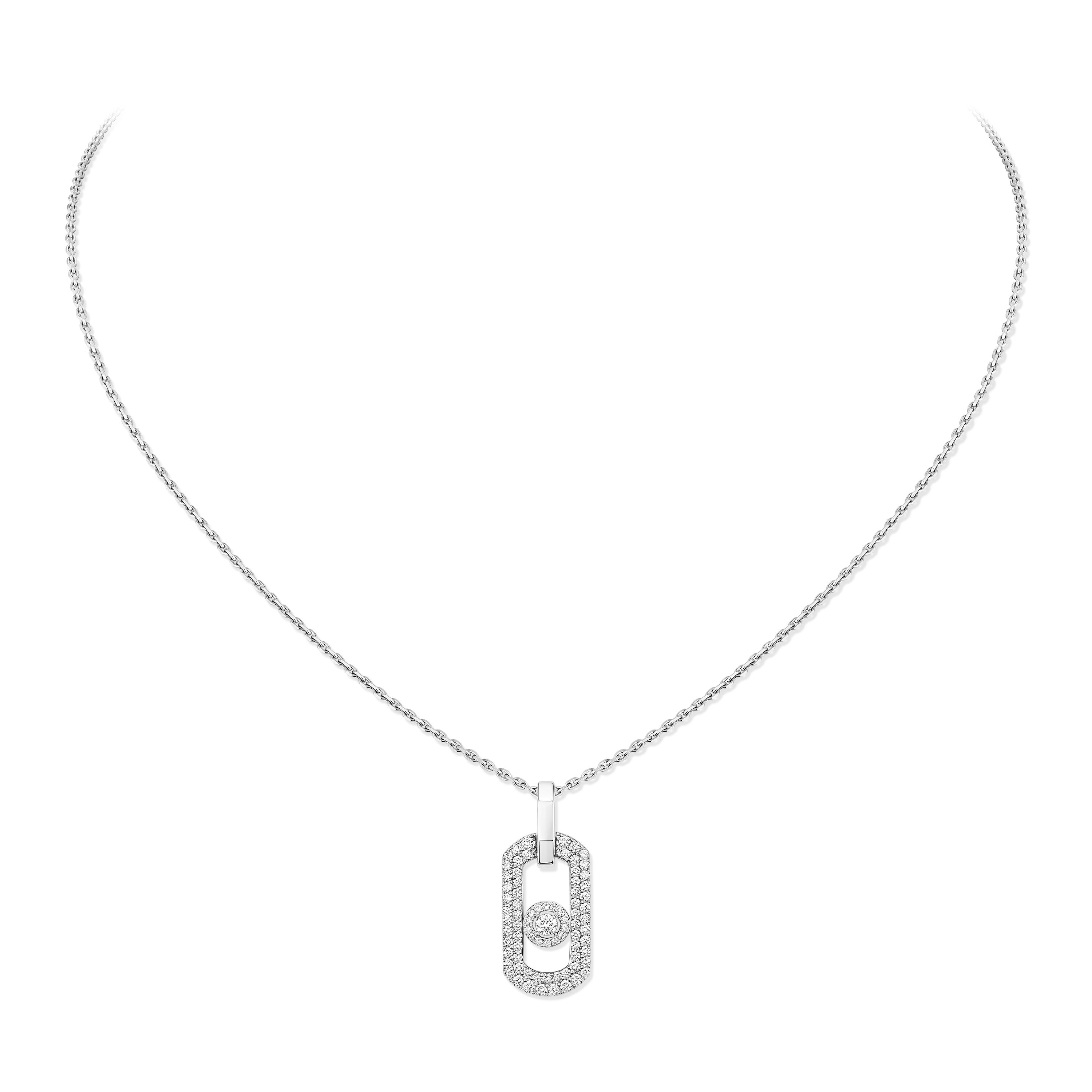 So Move White Gold and Diamond Pavé Pendant