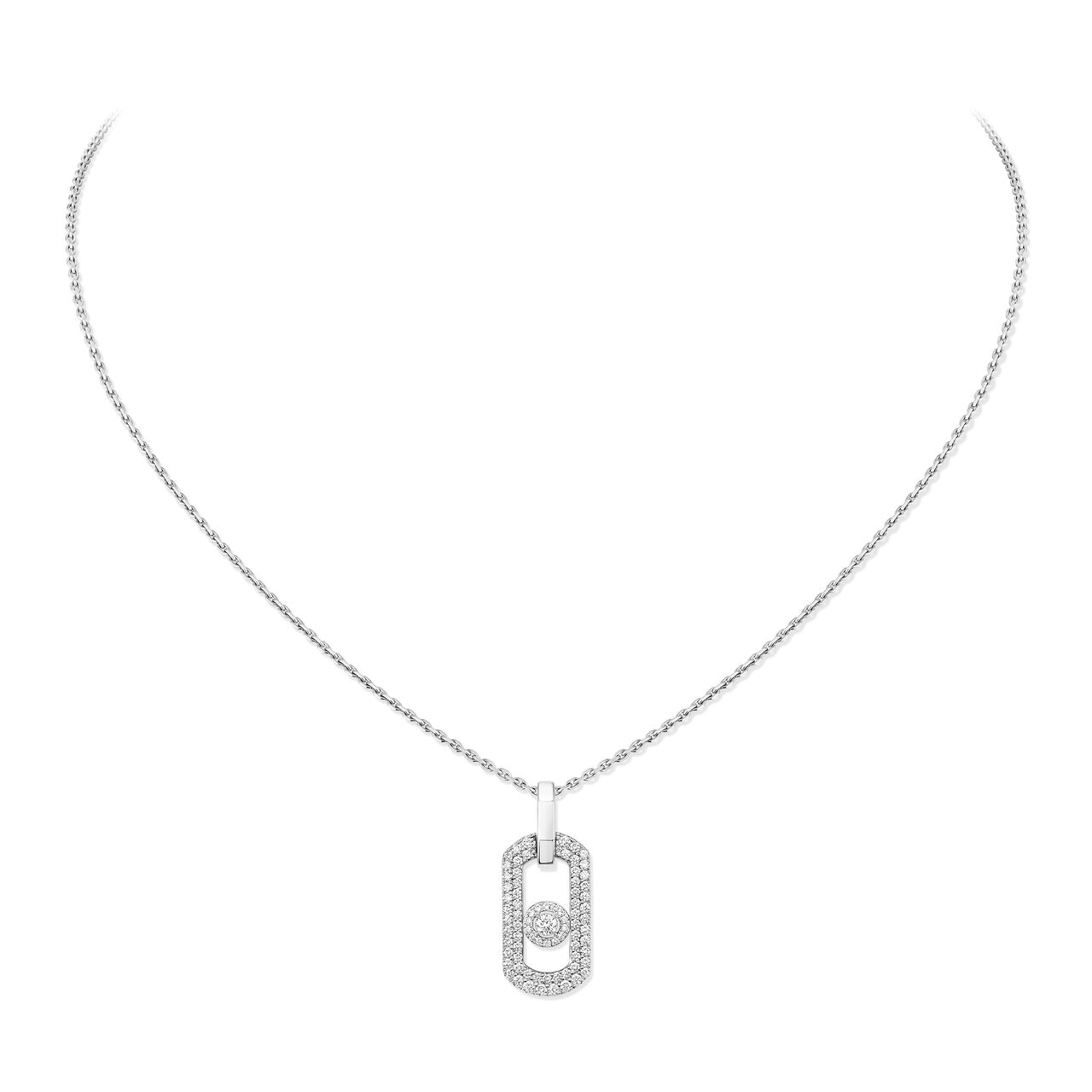 Messika So Move White Gold and Diamond Pav&eacute; Pendant image number 0