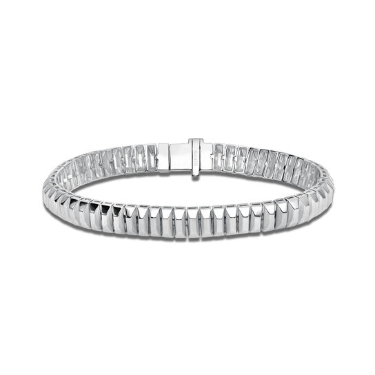 Front view of sterling silver textured bracelet from Birks Essentials image number 0