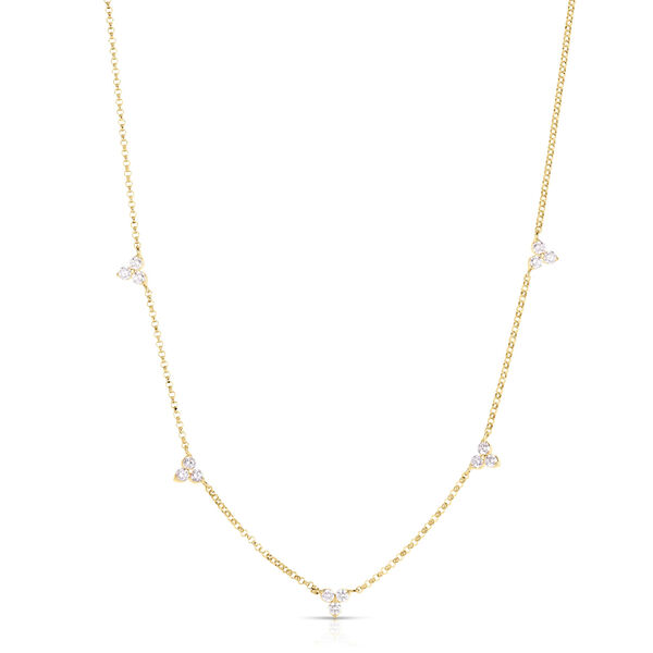 Diamonds By The Inch Yellow Gold and diamond 5 Sation Necklace