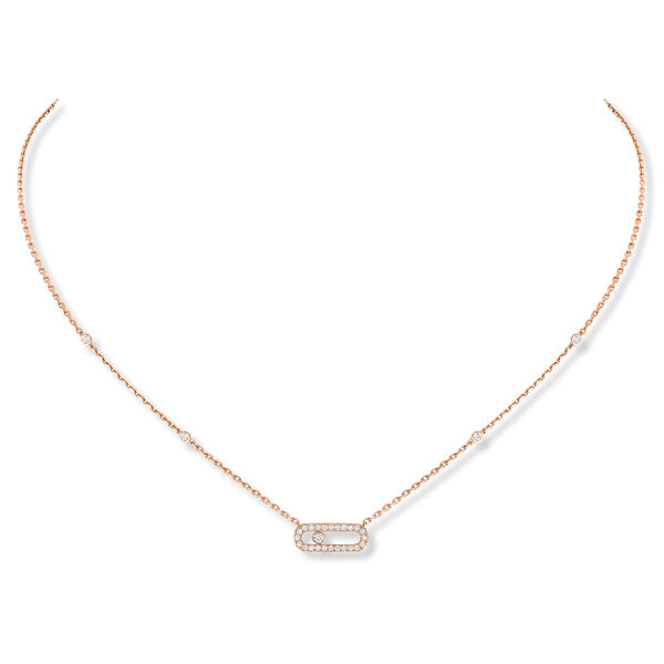 Pendentif Move Uno en or rose et pavé de diamants