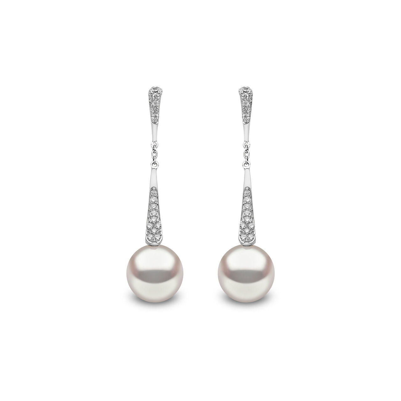yoko london trend white gold pearl diamond drop earrings qye2023 701 front image number 0