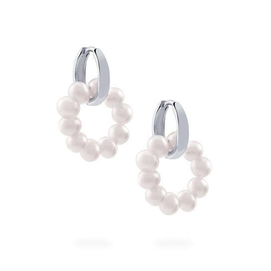 bijoux birks essentials freshwater pearl double hoop earrings image number 1