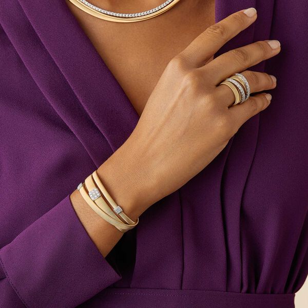 Masai Yellow Gold and Diamond Ring