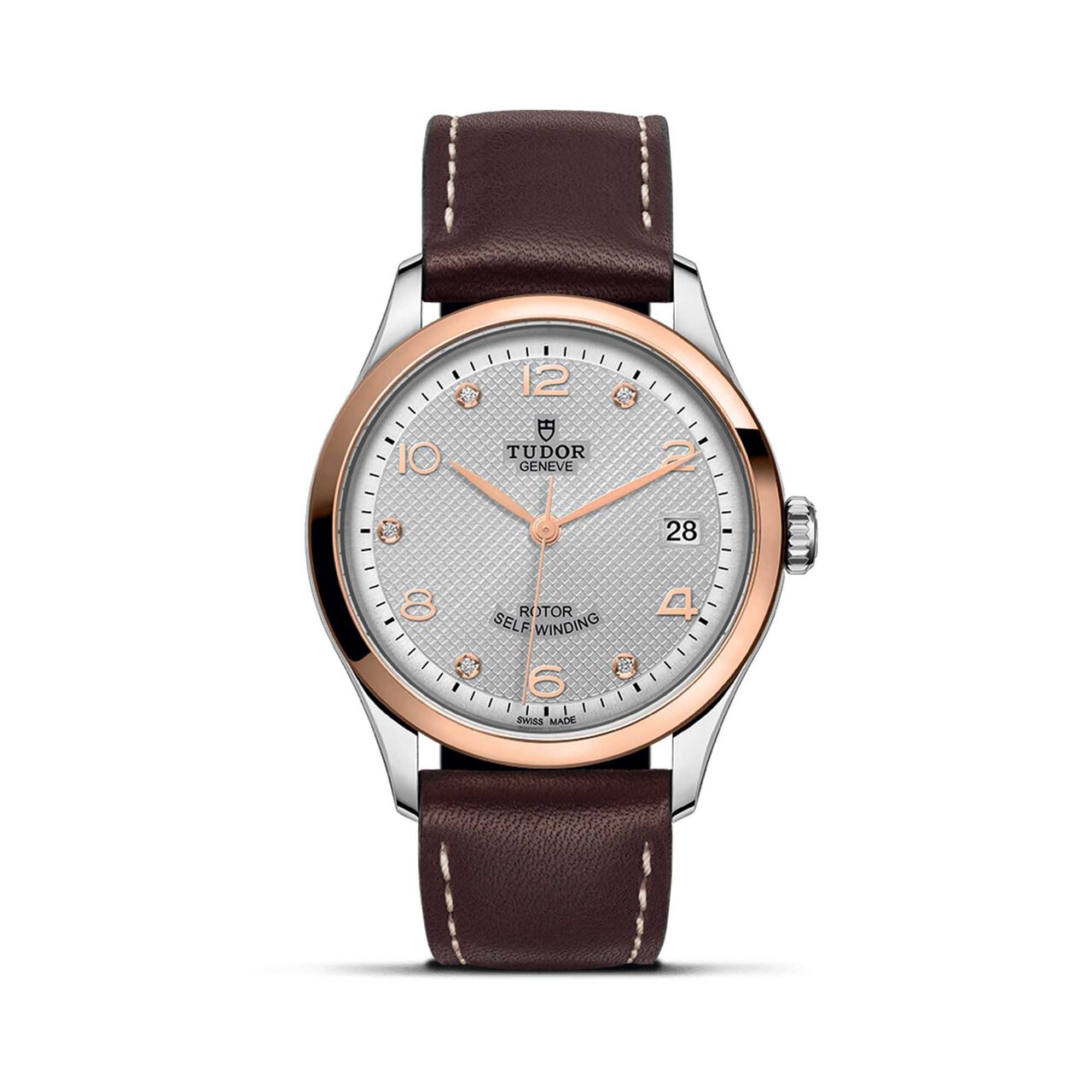 Tudor 1926 Boîtier en acier 36 mm^ cadran argenté serti de diamants image number 0