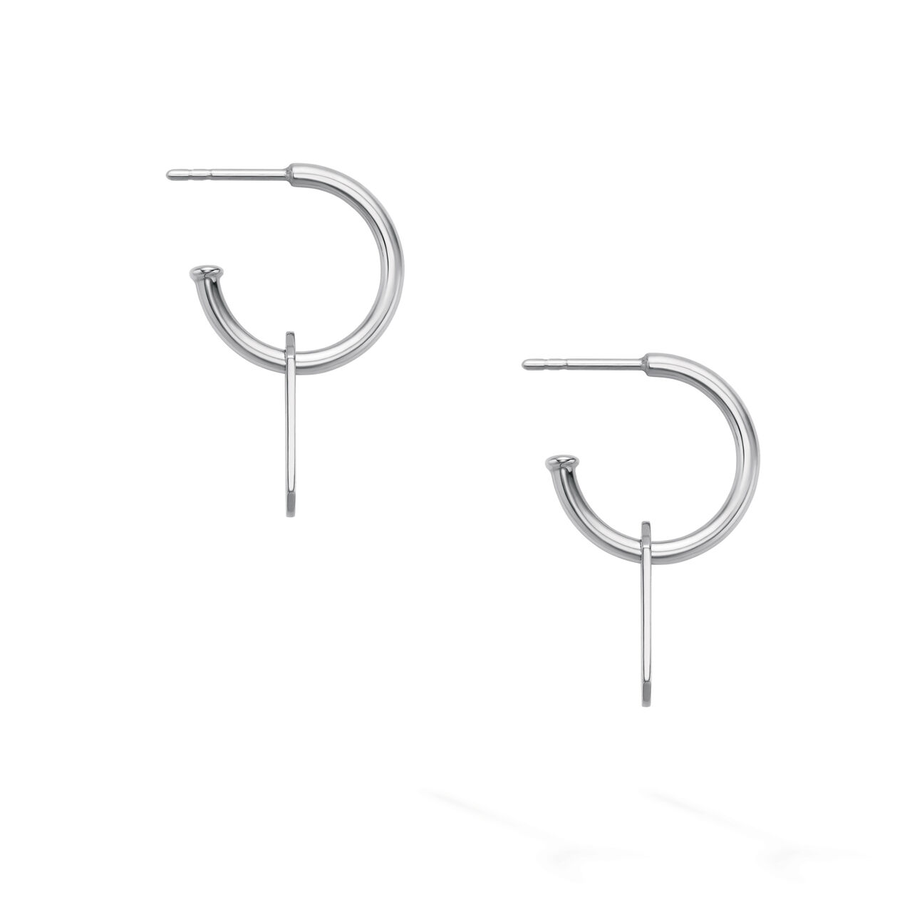 Birks Essentials Sterling Silver Drop Hoop Earrings image number 2