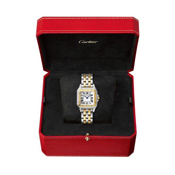 Panthère de Cartier 29 x 37 mm quartz en or jaune et acier inoxydable, modèle moyen