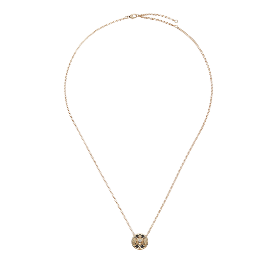 Emblem Yellow Gold Diamond and Onyx Pendant image number 3