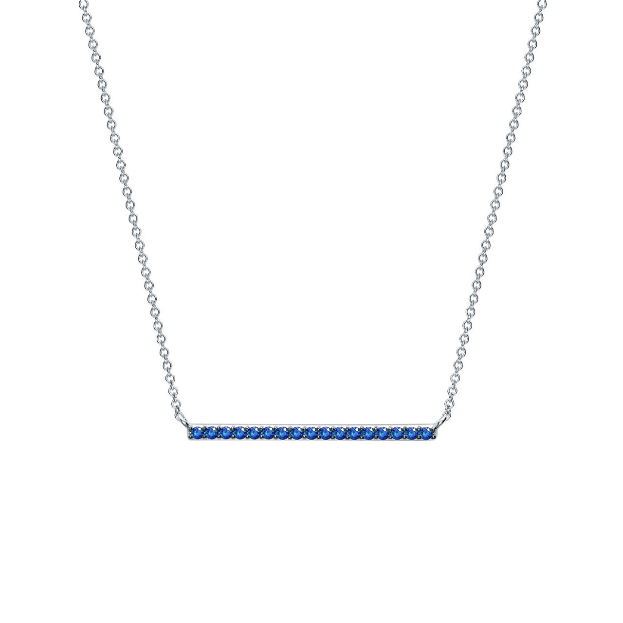 bijoux birks rosee du matin white gold and sapphire horizontal bar pendant image number 0