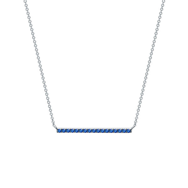 Pendentif à barre horizontale or blanc et saphir