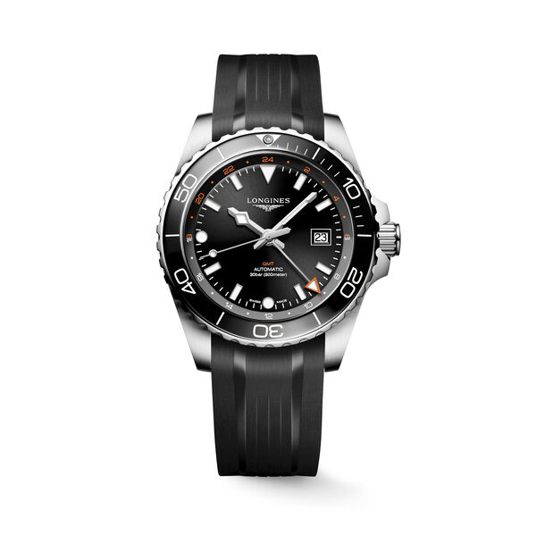 HydroConquest 43 mm GMT automatique en acier inoxydable