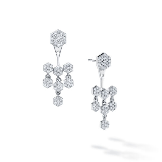 Birks Bee Chic White Gold Large Diamond Jacket Earrings image number 0