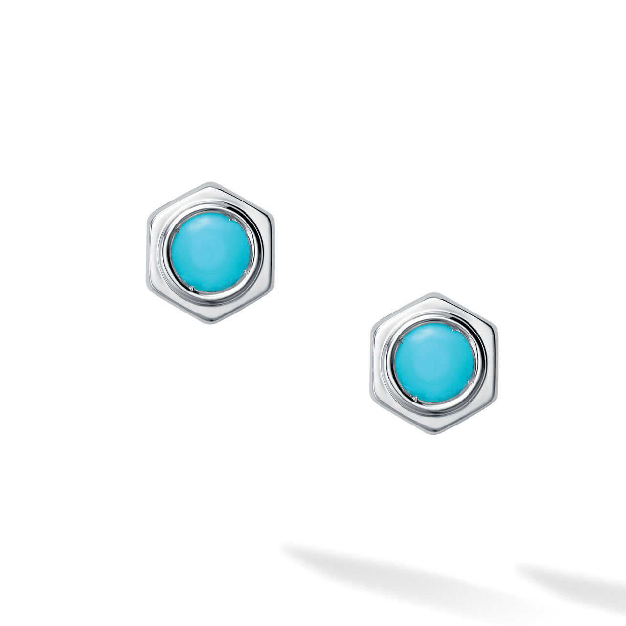 Turquoise and Silver Stud Earrings image number 1