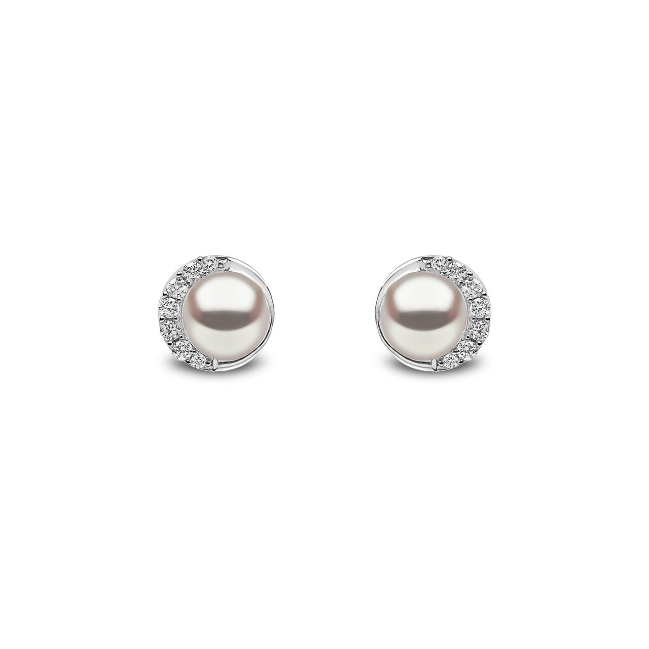 yoko london pearl diamond stud earrings white gold tem0219 7f front image number 0