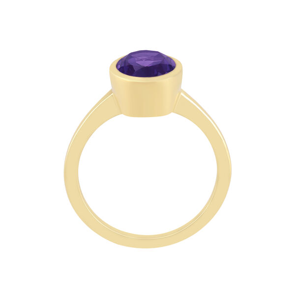Bezel set Oval Amethyst Ring