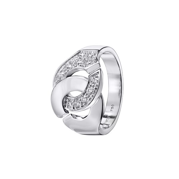 Bague Menottes R12 en or blanc avec pavé de diamants