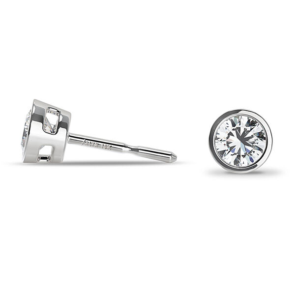 Boucles d'oreilles à diamant solitaire rond