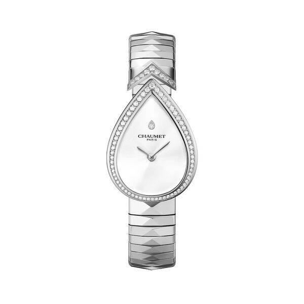Joséphine Aigrette 27 X 20 mm quartz en  acier inoxydable et diamants