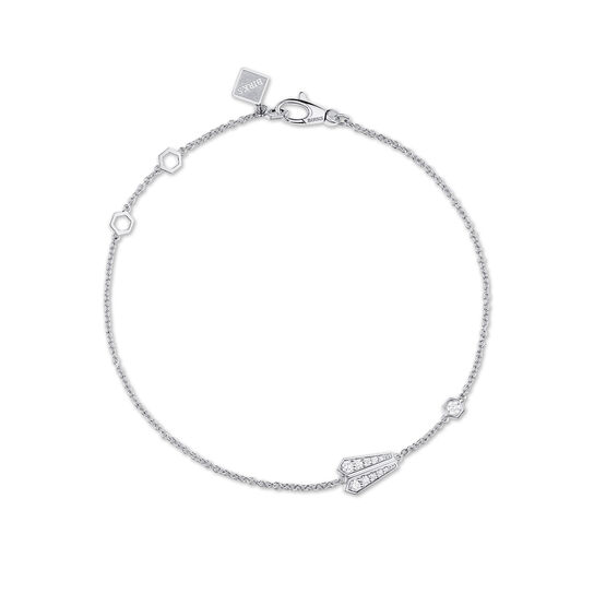 Front view of white gold bracelet with diamond element from Birks Beekeeper image number 0