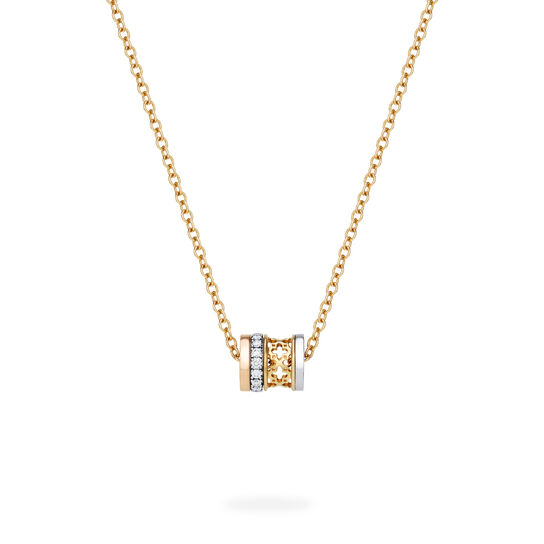 Birks Dare to Dream Small Tri-Gold Diamond Pendant Necklace image number 0