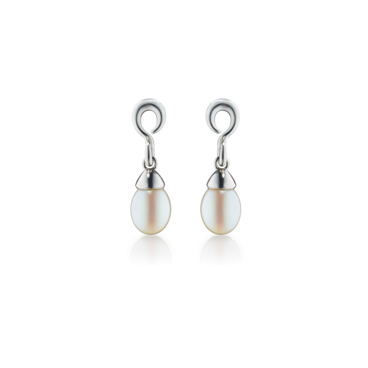 Monica Rich Kosann Infinite & Boundless The Twist Infinity Silver and Pearl Drop Earrings 45075 - Front image number 0