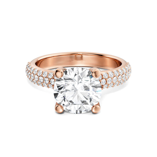 Birks Blue Bague de fian&ccedil;ailles solitaire pav&eacute;e en or rose image number 0