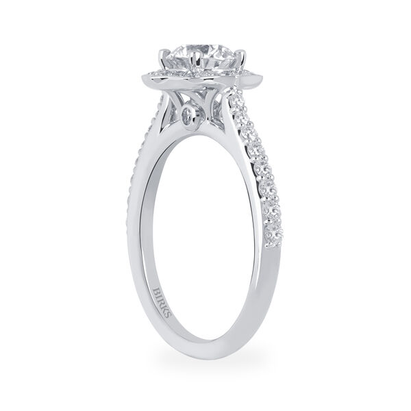 Héritage Bague de fiançailles solitaire et halo de diamants