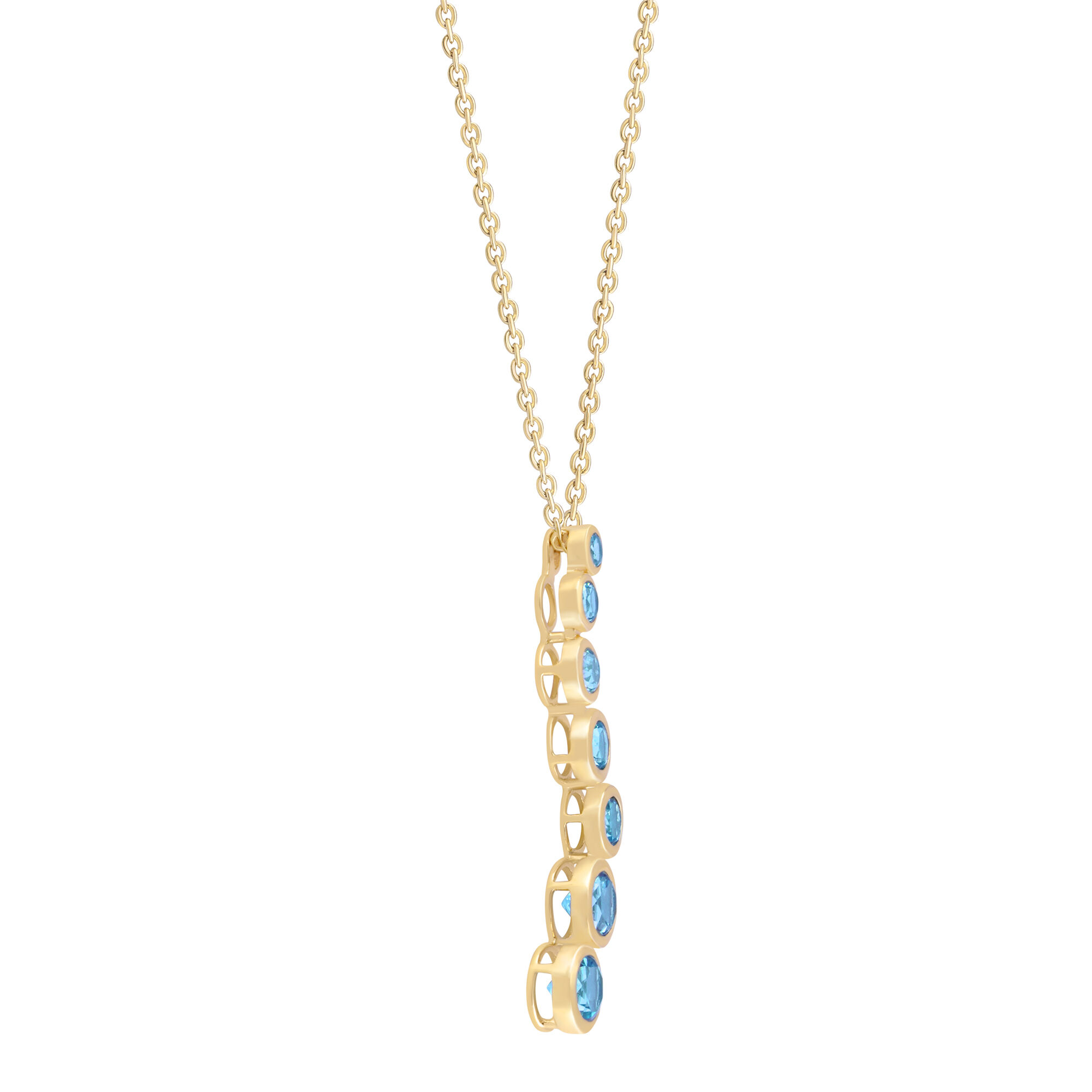 Topaz Graduated Pendant in Yellow Gold