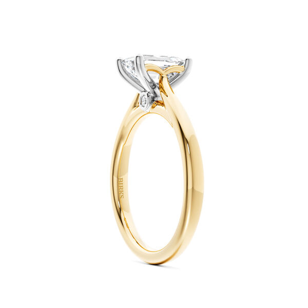 Yellow Gold Emerald-Cut Solitaire Diamond Engagement Ring