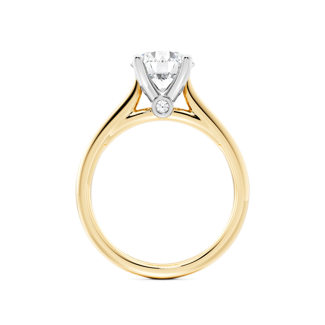 Birks 1879 Yellow Gold Round Solitaire Diamond Engagement Ring image number 2
