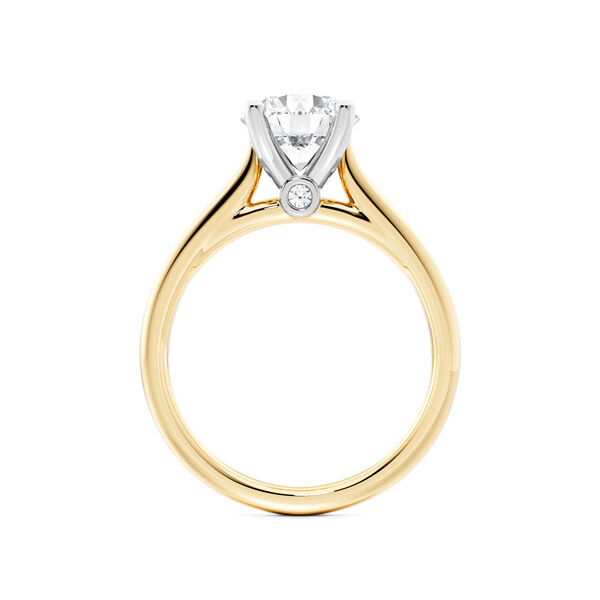 Yellow Gold Round Solitaire Diamond Engagement Ring