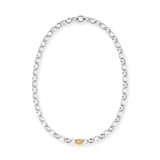 Birks Dare to Dream Yellow Gold and Sterling Silver Link Necklace image number 1