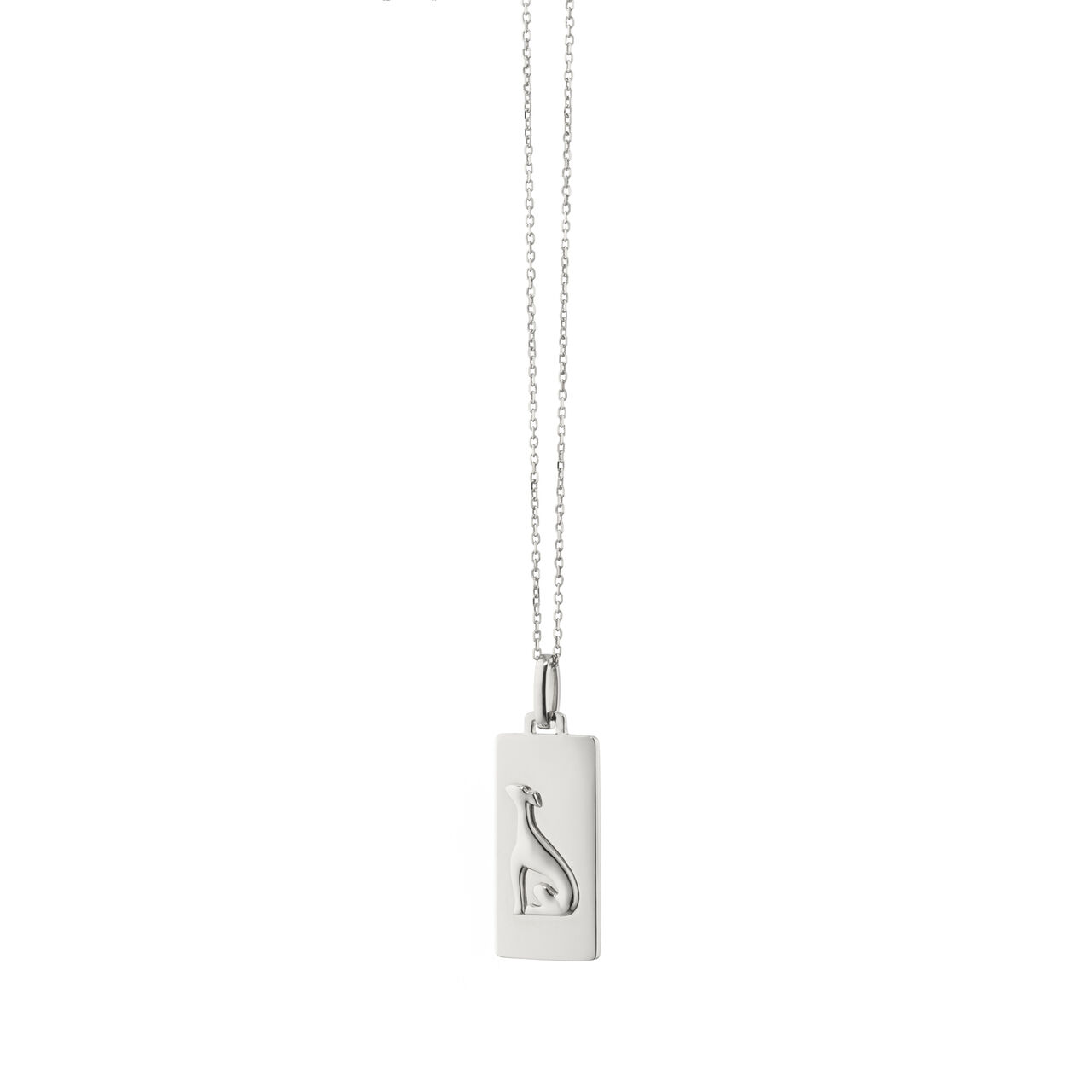 Monica Rich Kosann Loyalty Silver and White Sapphire Dog Charm Pendant image number 2