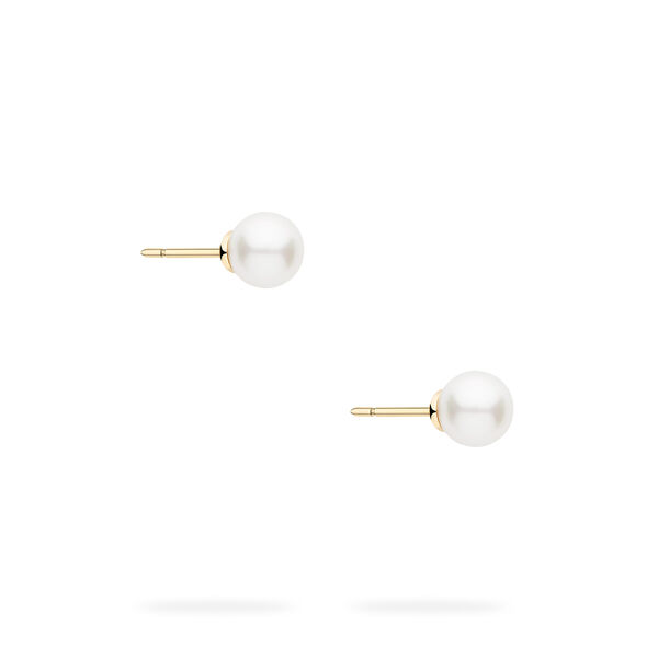 6.5&ndash;7 mm Akoya Pearl Earrings in Yellow Gold