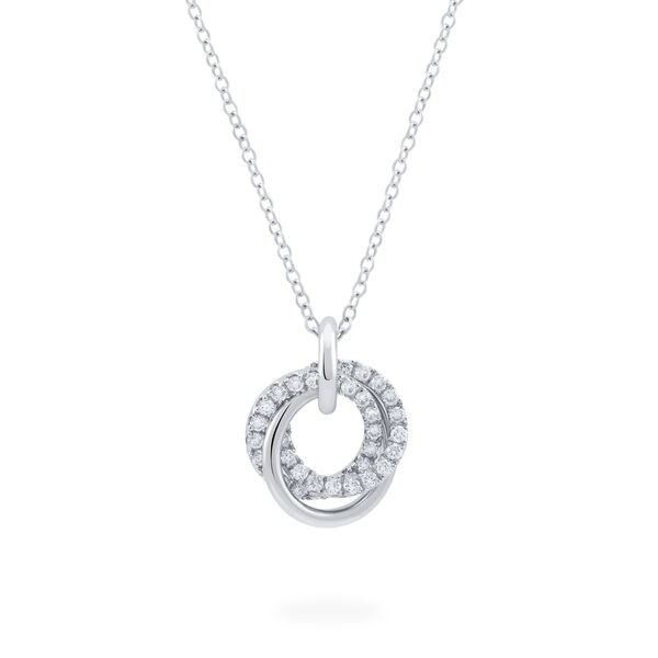 Entwined White Gold and Diamond Pendant