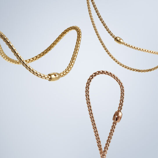 FOPE Eka Flex'it D-Link Yellow Gold and Diamond Necklace image number 1