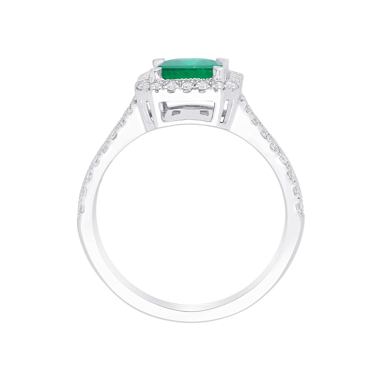 maison birks salon green emerald diamond halo split shank sg12183r standing image number 2