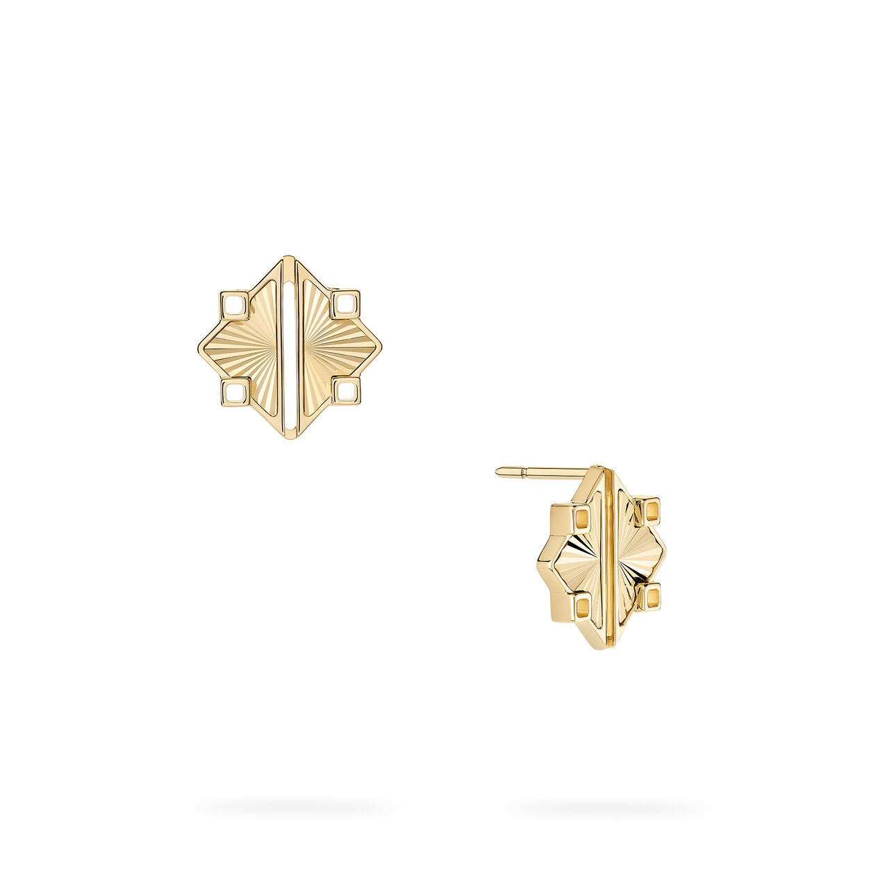 Birks Muse Guilloch&eacute; Yellow Gold Earrings image number 0