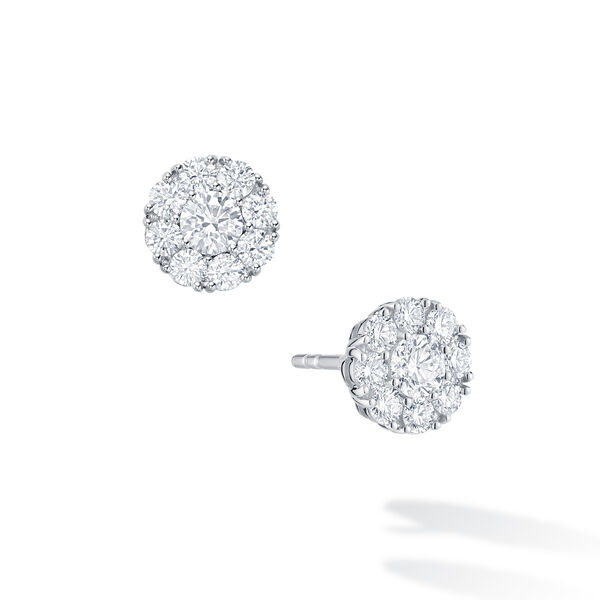 Boucles d'oreilles courtes en grappe de diamants, grande