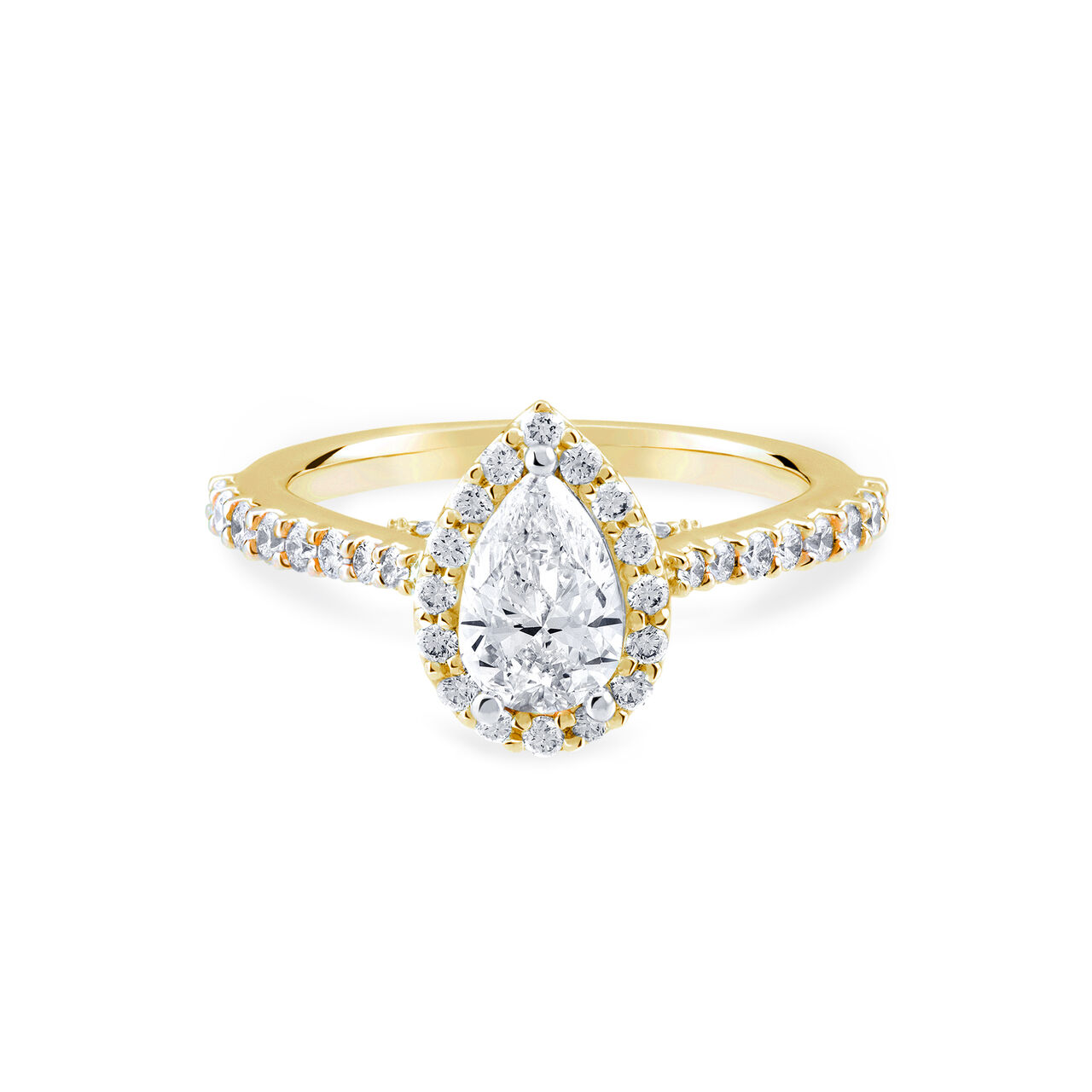 Birks 1879 Gold Pear Diamond Engagement Ring image number 0