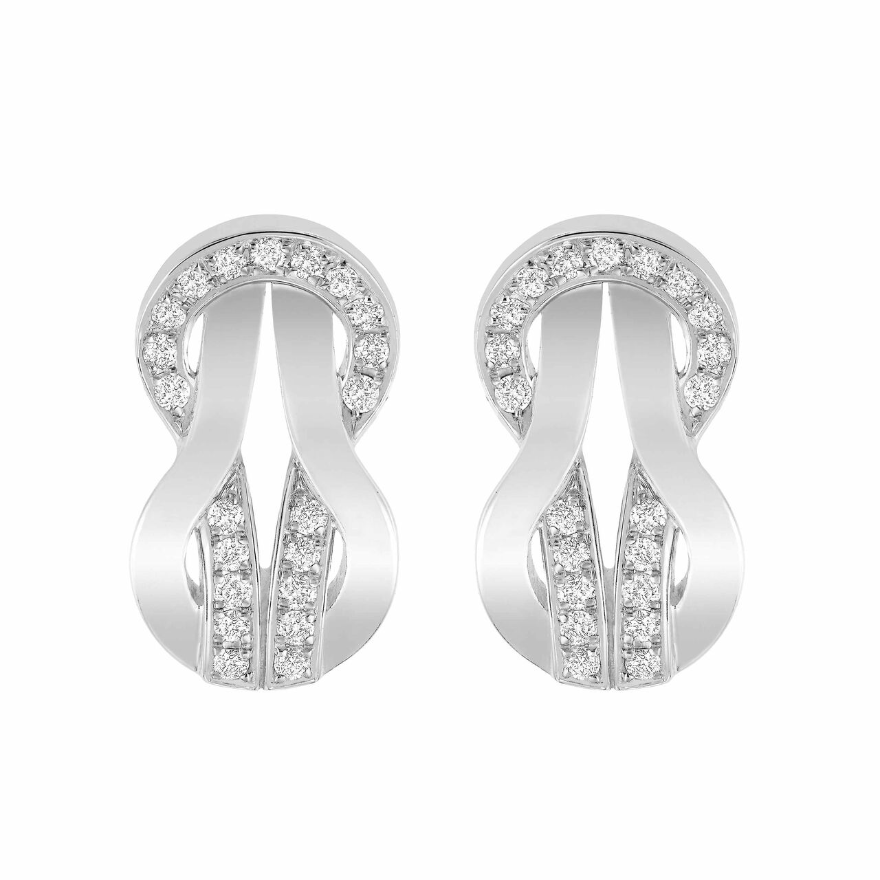 White Gold Diamond Pave Stud Earrings image number 0