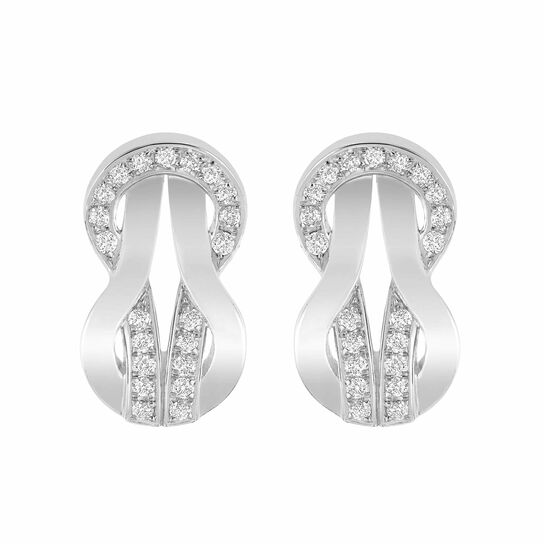 White Gold Diamond Pave Stud Earrings image number 0