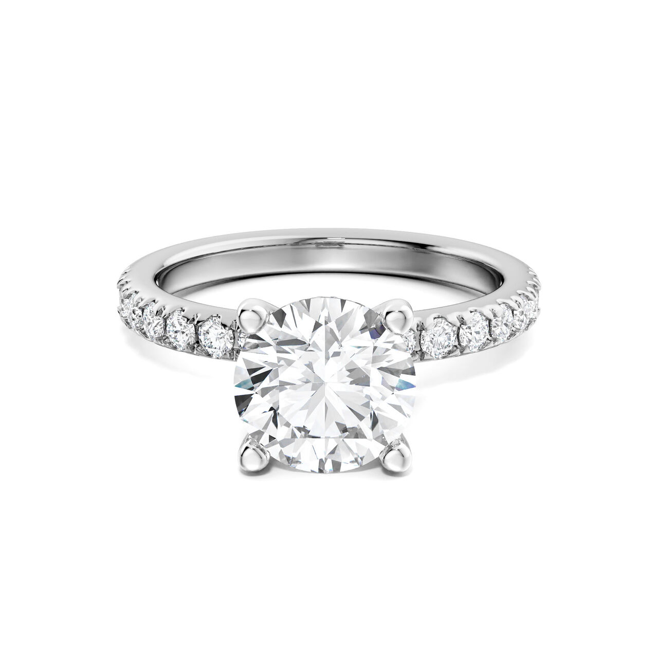 Birks Deco Round Solitaire Diamond Pav&eacute; Engagement Ring with Pav&eacute; Hidden Halo image number 0