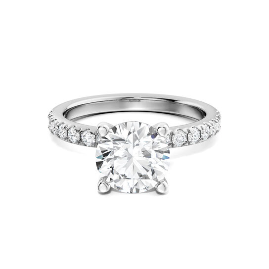 Birks Deco Round Solitaire Diamond Pav&eacute; Engagement Ring with Pav&eacute; Hidden Halo image number 0