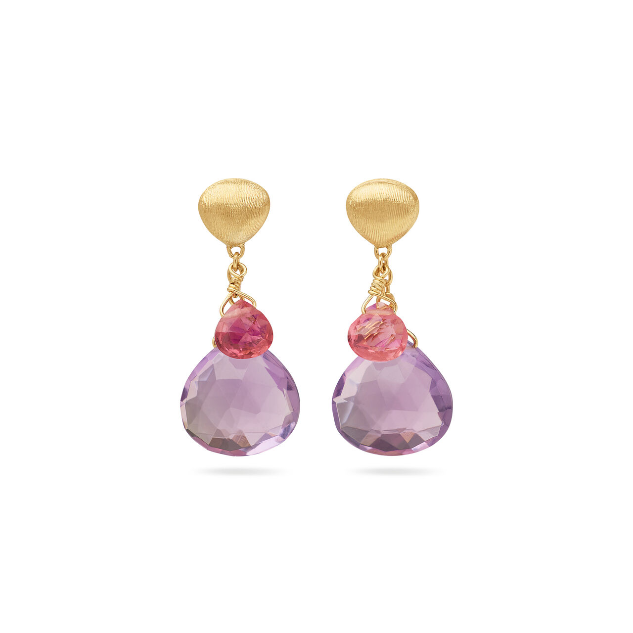 Marco Bicego Boucles d'oreilles Paradise en or jaune avec am&eacute;thystes et tourmalines  OB1955 MIX331 Y 02 image number 0