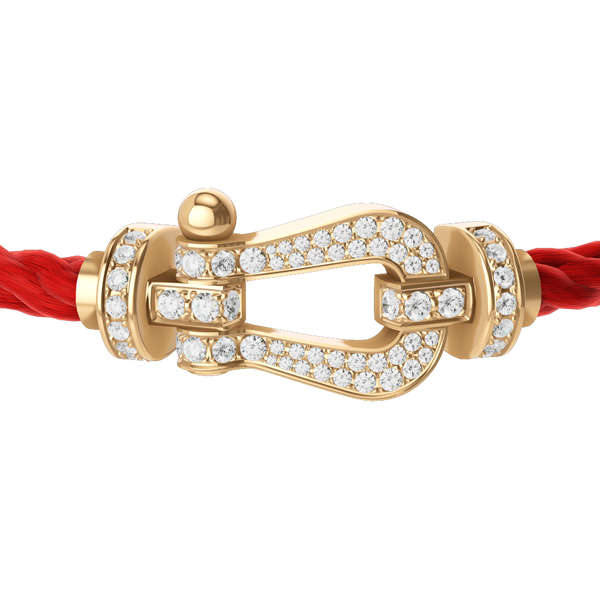 Force 10 Large Yellow Gold and Diamond Cable Bracelet